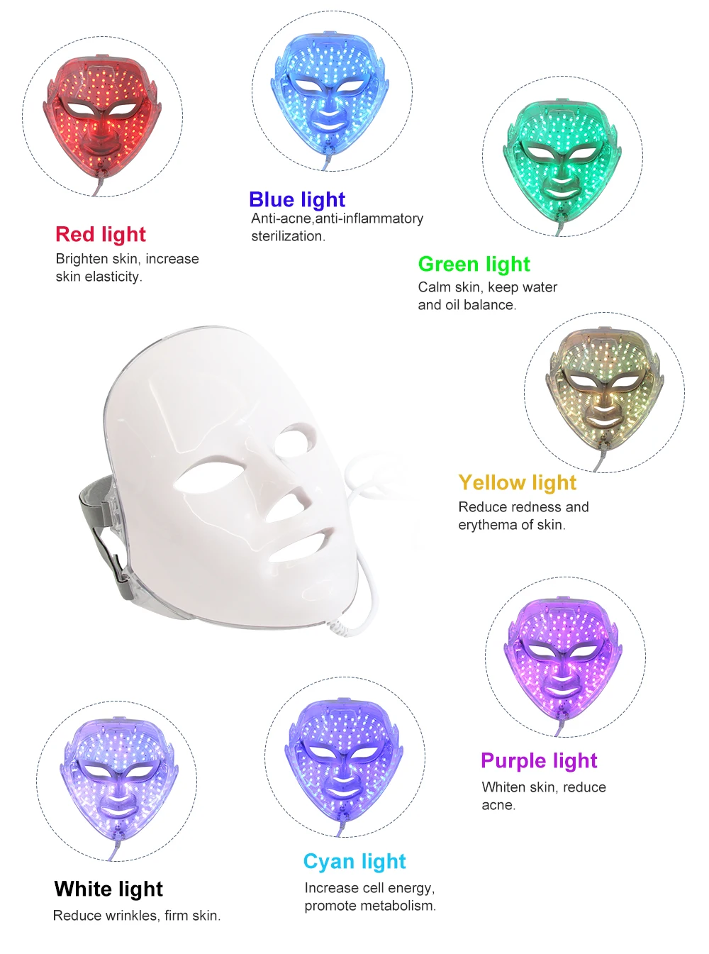 Aoko 7 in 1 Hydro Sauerstoff kleine Blase Schönheits instrument Facelift ing Derma brasion Gerät Haut wäscher Gesichts Spa Hautpflege – Detail 5
