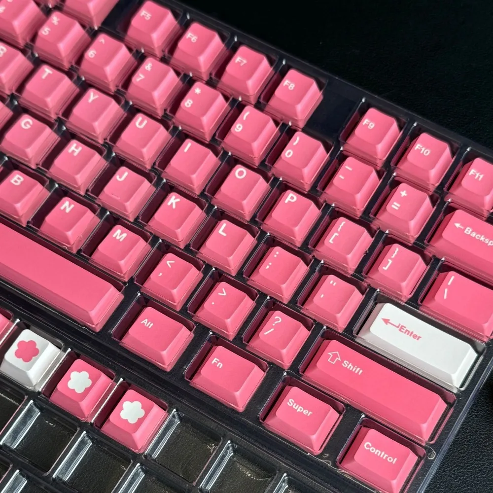 Peach Blossom, Keycap Set 120 Keys, Cherry PBT for MX Switch 60/84/90/104/108 Mechanical Keyboard