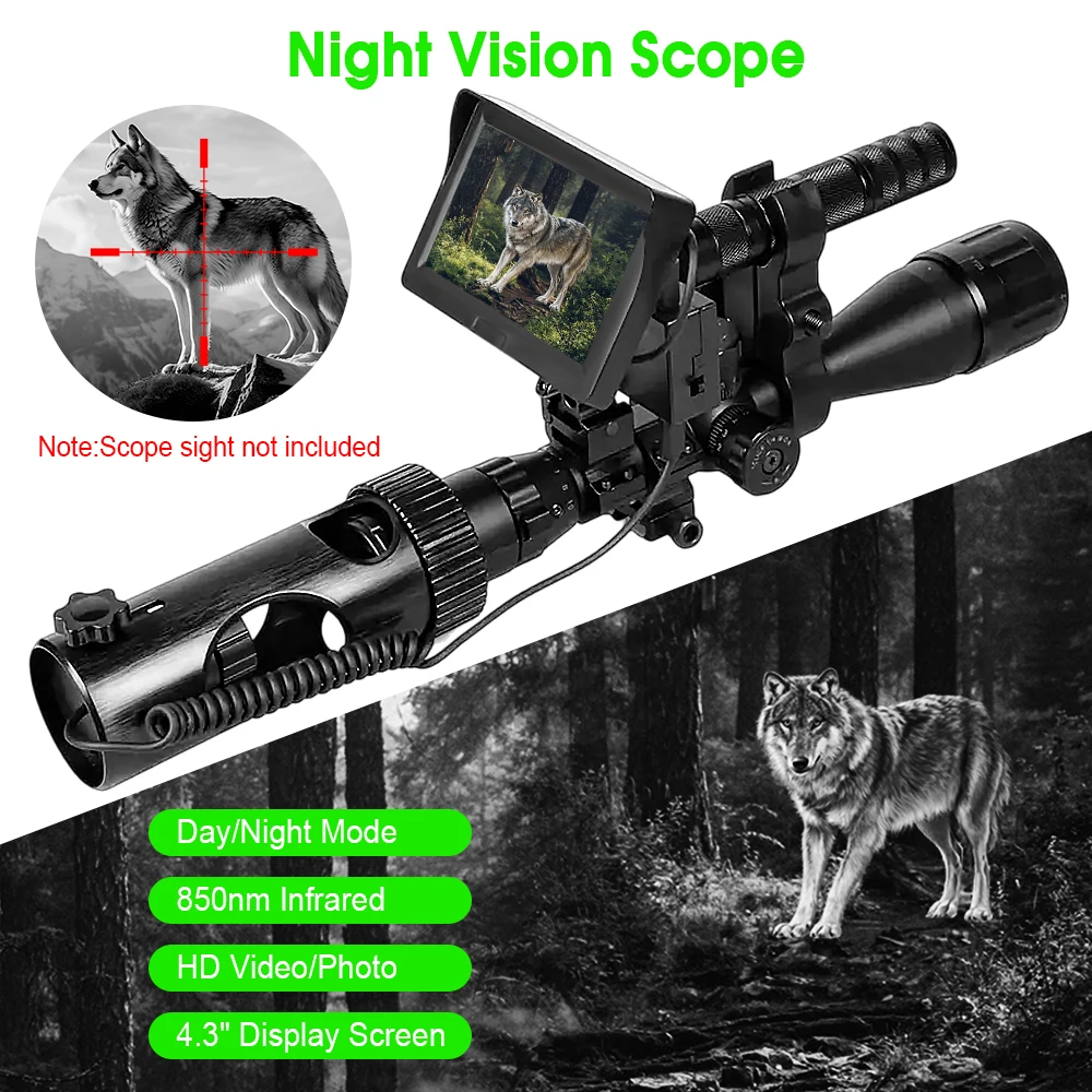 

Megaorei outdoor hunting night vision device 4.3-inch high-definition large screen, 3 million pixels 720P 850 infrared
