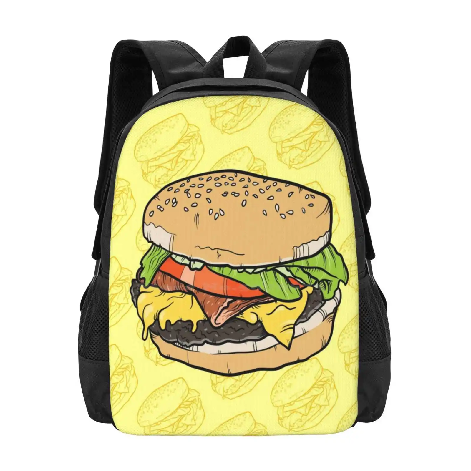 B.L.T Hot Sale Schoolbag Backpack Fashion Bags Blt Bacon Lettuce Tomato Sandwich Hamburger Ham Burger Cheese Burger