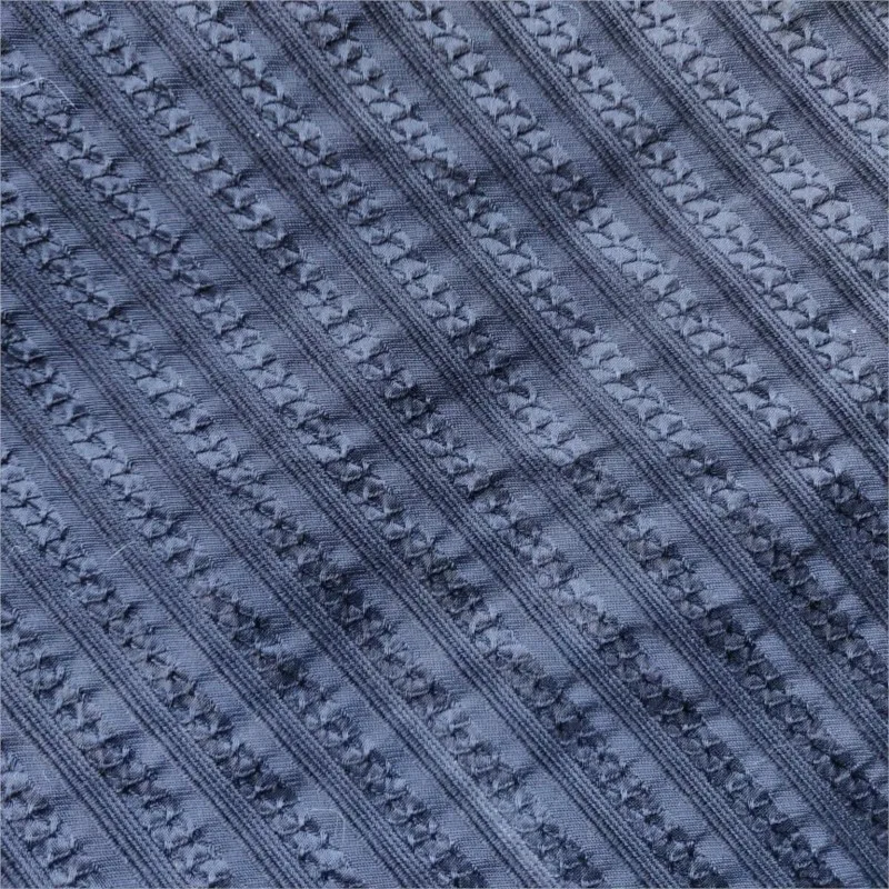 Black polyester-cotton geometric diagonal striped cut semi-transparent jacquard fabric dress for costumes