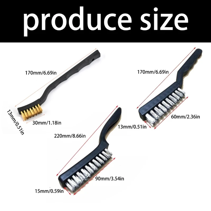 Spazzola per pulizia della ruggine con filo acciaio ramato rinforzato per officina manutenzione