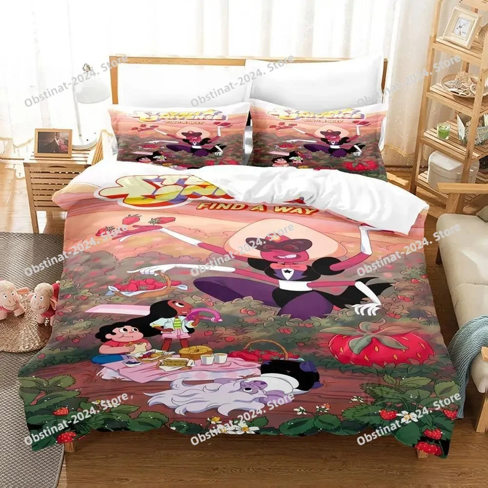 

3D New Kawaii Steven Universe Bedding Set Printed Bed Set Duvet Cover Sheet Pillowcase Bed Soft Quilt Cover Full Queen King Size