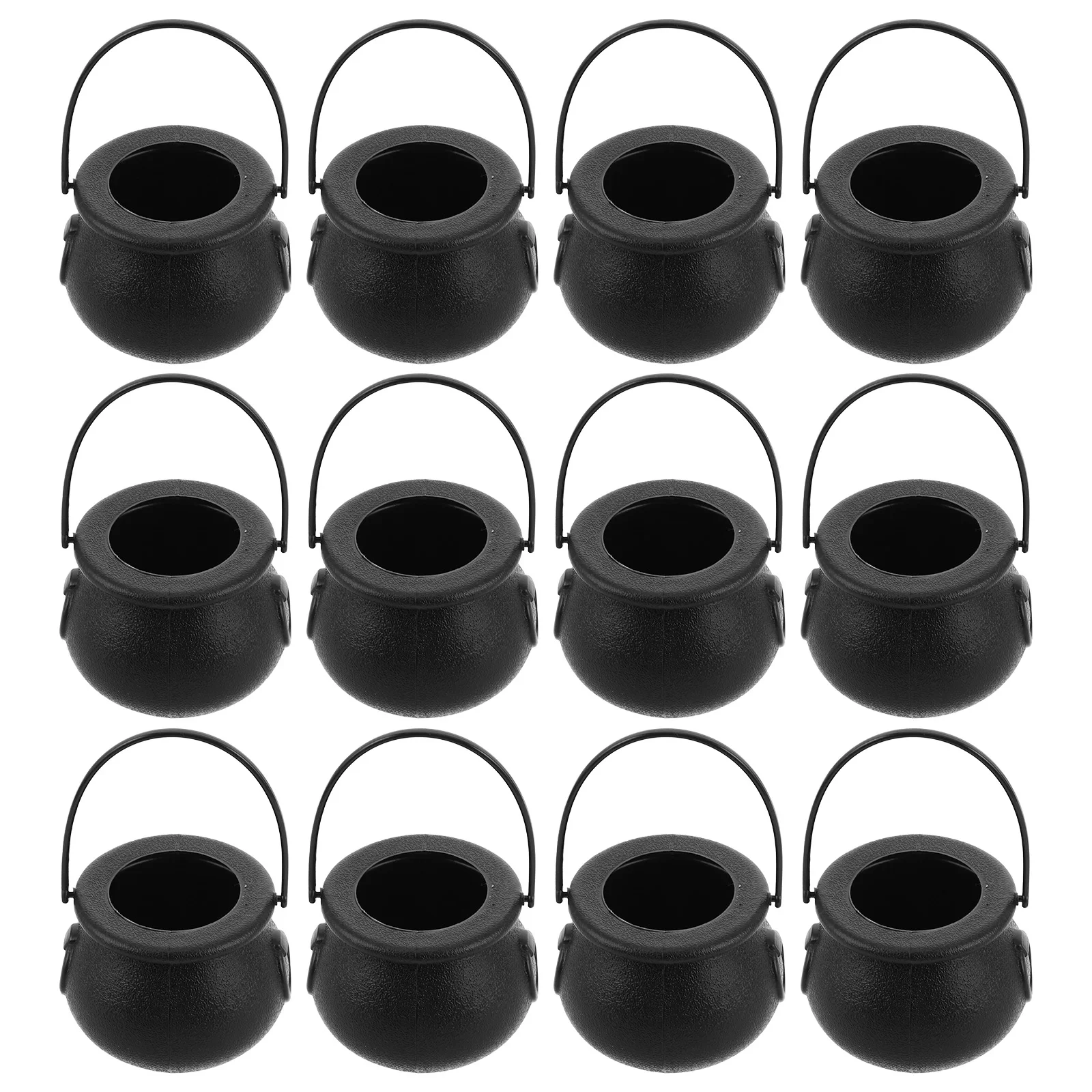 

12 pcs Candy Bucket Small Cauldron Black Dishes Halloween Pot Storage Lightweight Creative Multifunctional