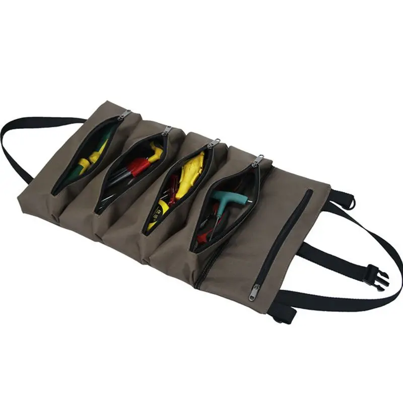 Portautensili multiuso con cerniera appesa, borsa portautensili, arrotolabile, borsa Tote, stoccaggio, lavorazione del legno, martello, chiave inglese, cacciavite, borsa Organizer