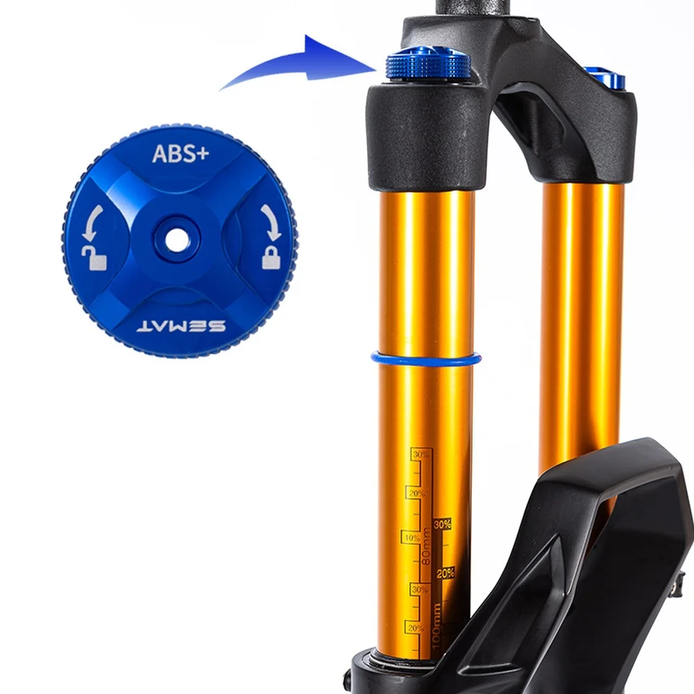 SEMAT Mountain Bike Front Fork Air Valve Cap CNC Aluminum Alloy Anti Dust Protector MTB Shock Absorption Sealing Parts