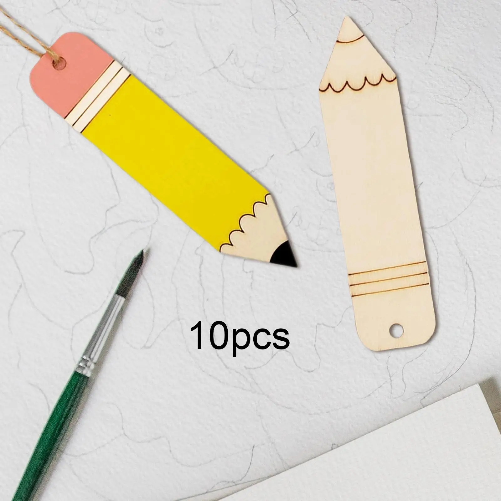 10x Blank Tag Unfinished Slice Board Projects Practice Ability with Hole Pendant