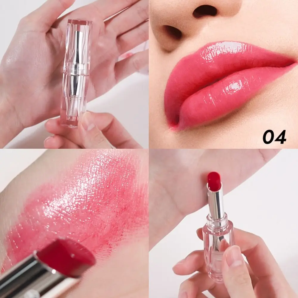 Rossetto Idratante Termosensibile, Balsamo Labbra a Lunga Durata che Cambia Colore, Cura Labbra Colorata con Lucentezza Cristallina