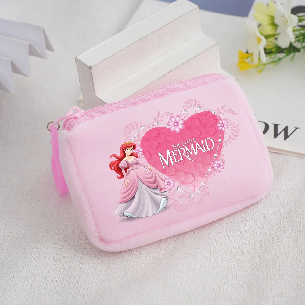 The Little Mermaid DIY Coin Purse Zipper Mini Coin Key Bag Money Pocket Women Men Simple Coin Purse Small Wallet Kid Gift Pouch