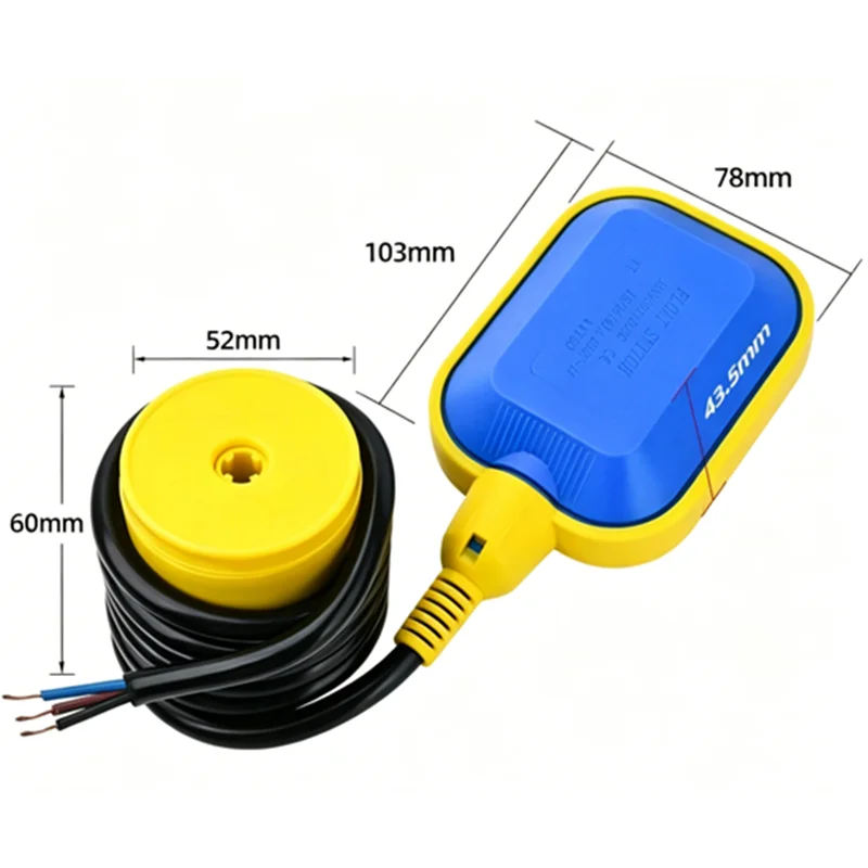 M15-2/M15-3/M15-4/M15-5 Float Switch 3m Cable Water Level Sensor Liquid Fluid Controller Pump Float Level Switch Contactor