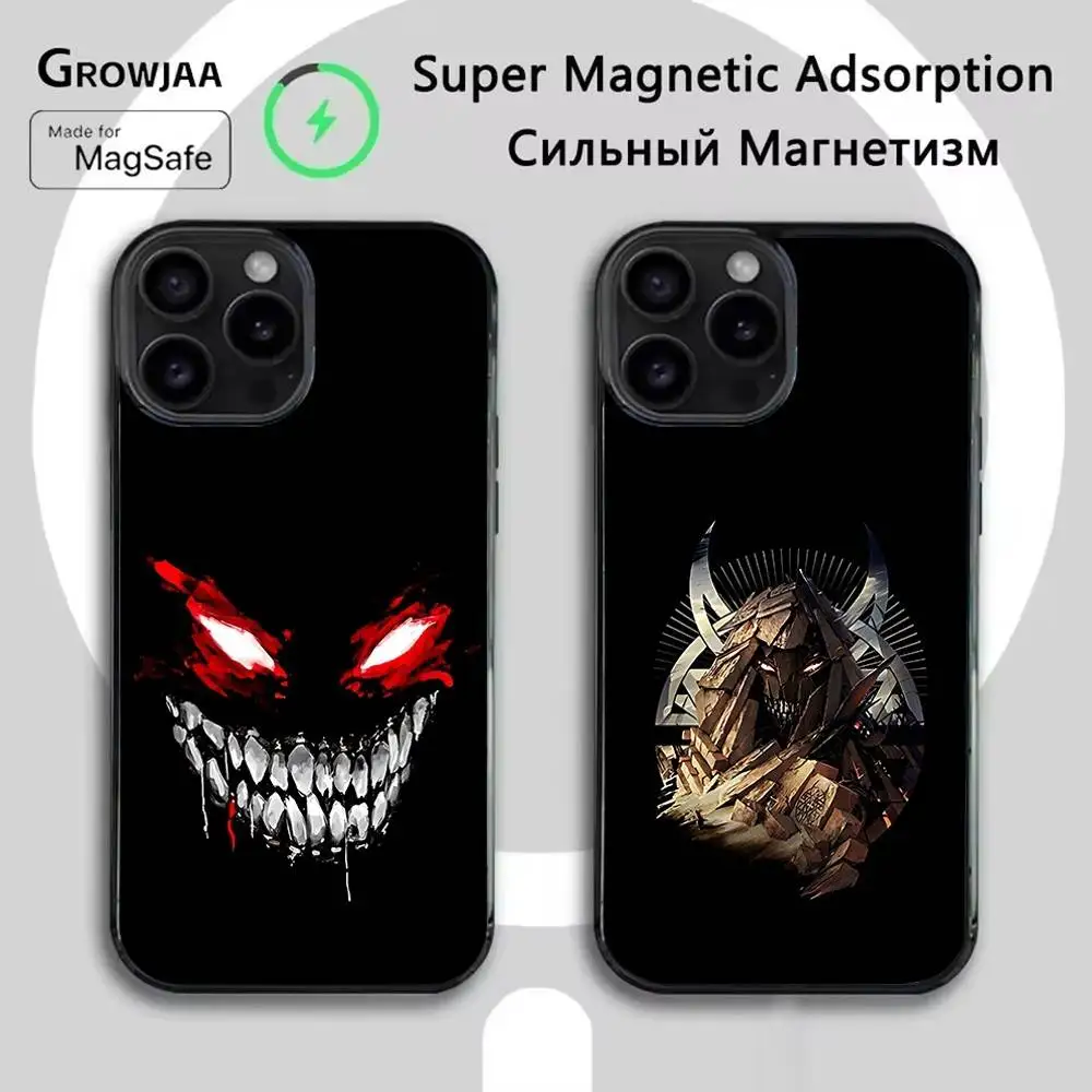 

ROCK D-Disturbed Band Phone Case For iPhone 17,16,15,14,13,12,11,Pro,Max,Plus,Mini,SE4,E Magnetic Magsafe Wireless Charging