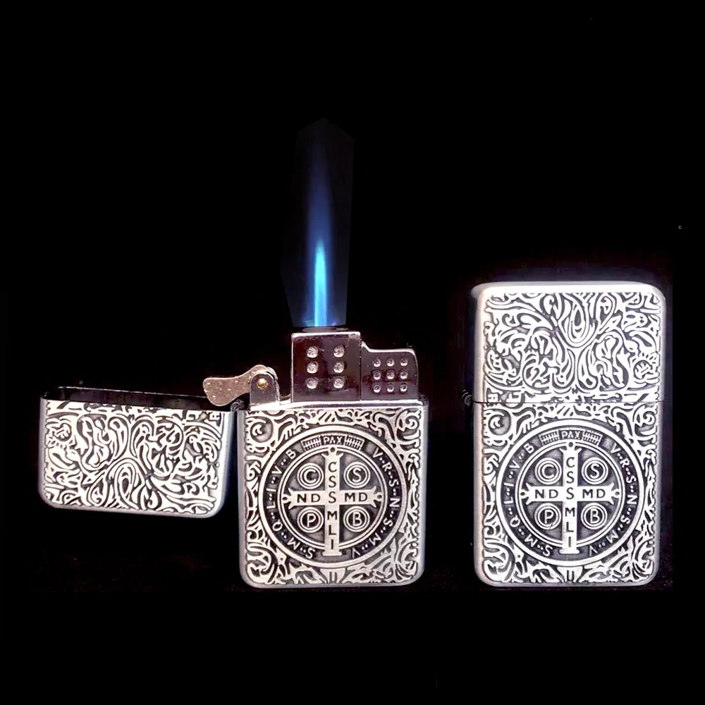 

Vintage Constantine Gas Lighters Metal Torch Turbo Compact Butane Jet Cigarette Lighter Antique Collection Men's LIGHTER