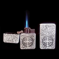 Vintage Constantine Gas Lighters Metal Torch Turbo Compact Butane Jet Cigarette Lighter Antique Collection Men's LIGHTER