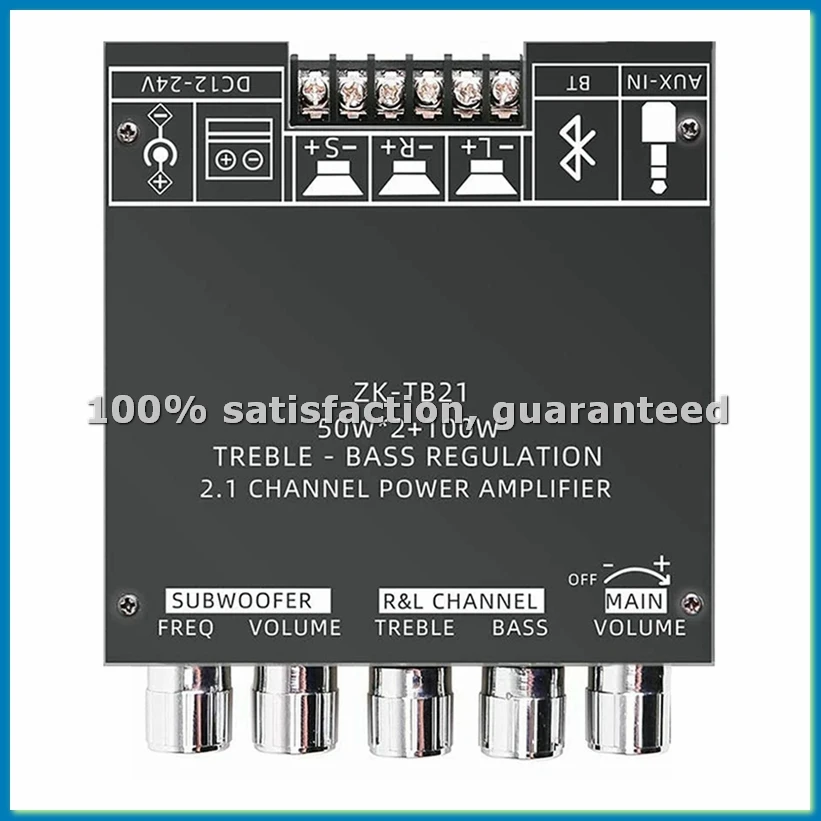 

-TB21 Bluetooth 5,0 Плата усилителя сабвуфера 50WX2 + 100 Вт 2,1-канальная плата стереоусилителя мощности Bass AMP-ABFT