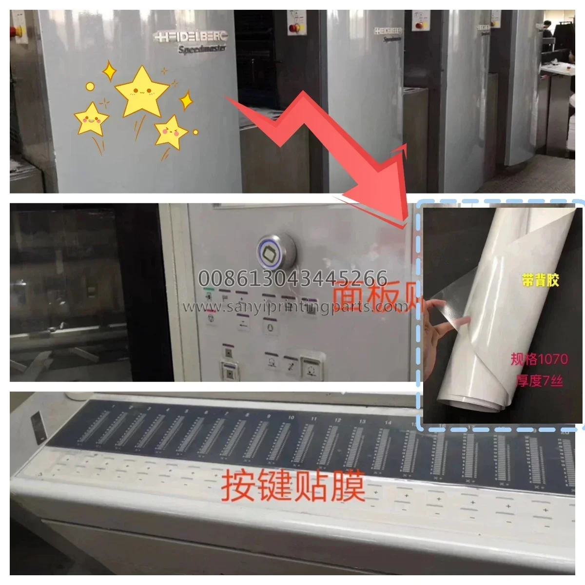 20 Pieces 1.07 Meter Protective Shell Film for Heidelberg KBA Roland Komori Liangming Offset Printing Machines
