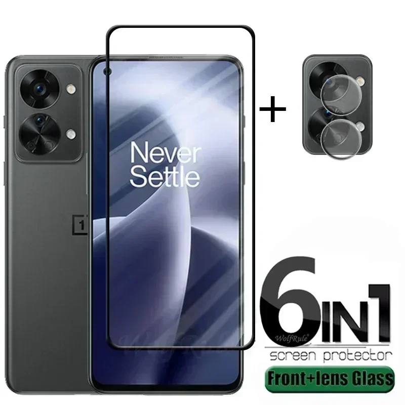 6 في 1 لهاتف Oneplus Nord 2T زجاج لهاتف Oneplus Nord 2T زجاج مقسى 9H واقي شاشة كامل لزجاج عدسة Oneplus Nord 2 5G 2T