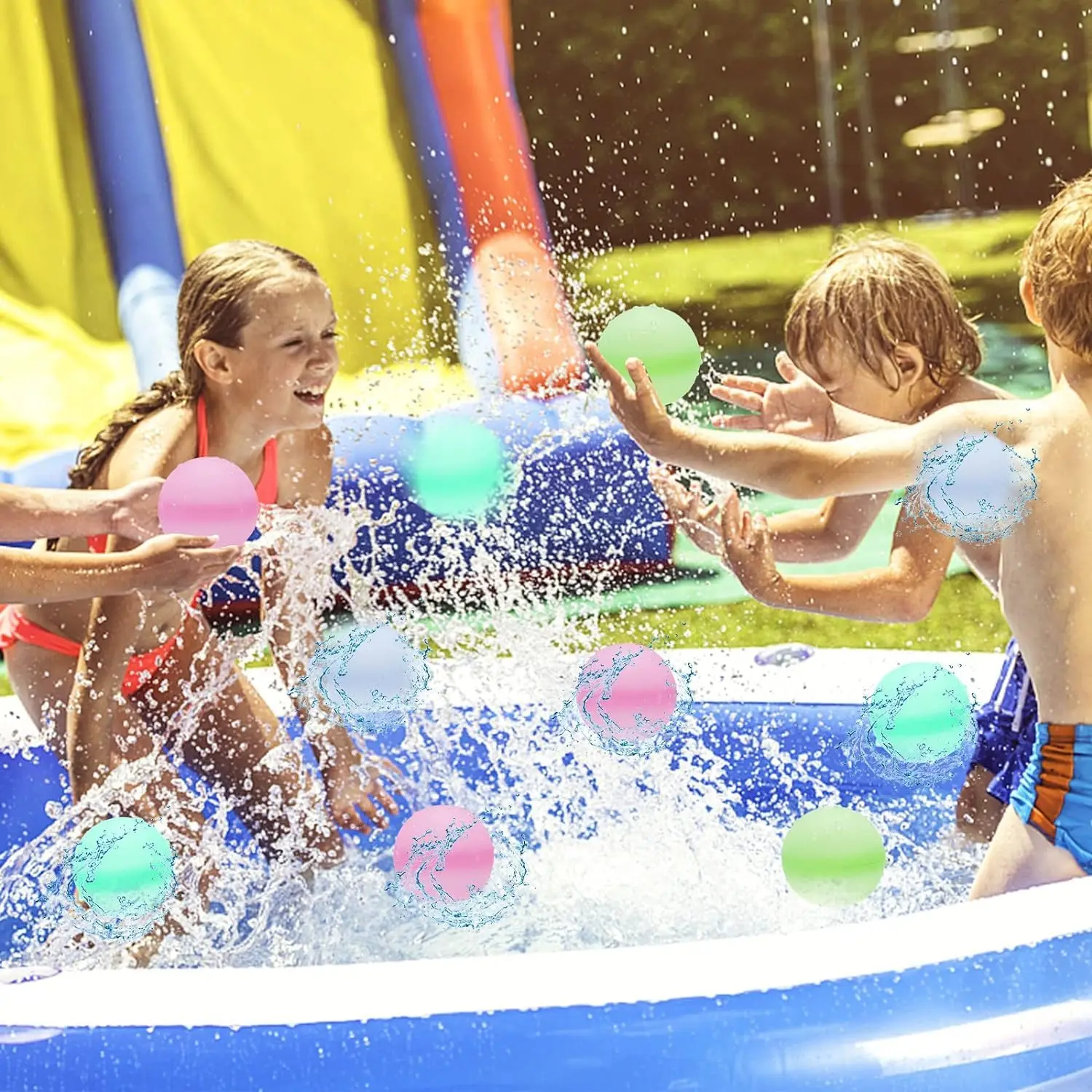 Palloncini d'acqua riutilizzabili Giocattoli Palline d'acqua ricaricabili in silicone Giocattoli da piscina da spiaggia Bambini Attività estive all'aperto Giochi di bombe d'acqua Giocattolo