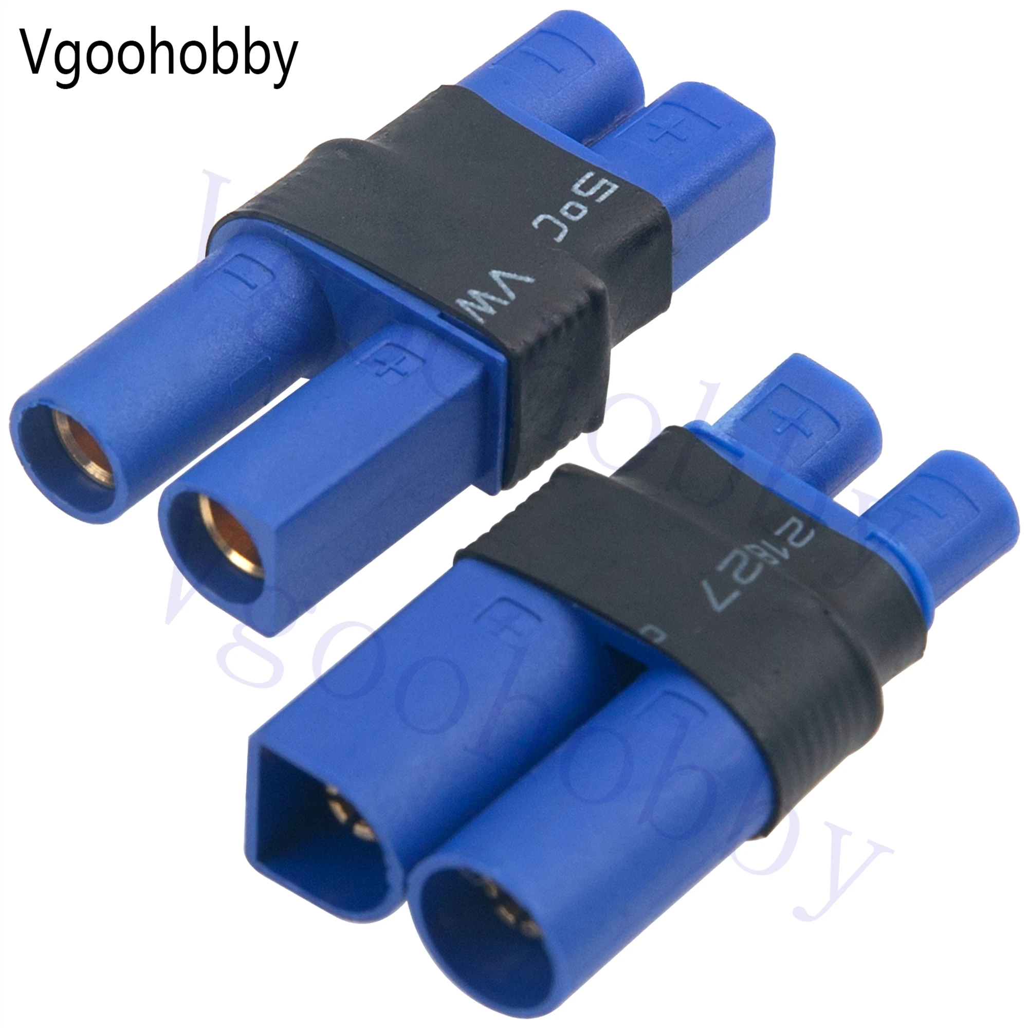 2Pairs EC5 to EC3 Connector Adapter Female Male Plugs Adaptor for RC FPV Drone Car Boat Lipo NiMH Battery Charger ESC