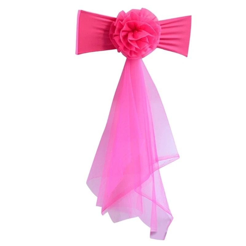  Elastic Chair Ties Spandex Chair Sashes Bows Stretchable Chair Sash Bows for Reception and Ceremony Decorations