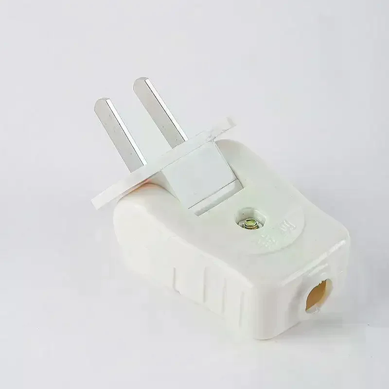 2 Prong Electrical Plug White 180° Rotatable Heat Resistant Durable Shell for Phone Charger Power Cord Replacement Use