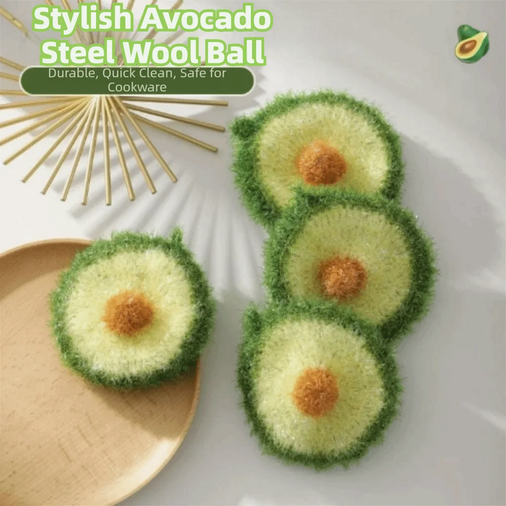 Cute Avocado Shaped Dish Sponge Absorbent Creative Dishcloth Thick Durable Non Scratch Kitchen Cleaning Towel Restaurant