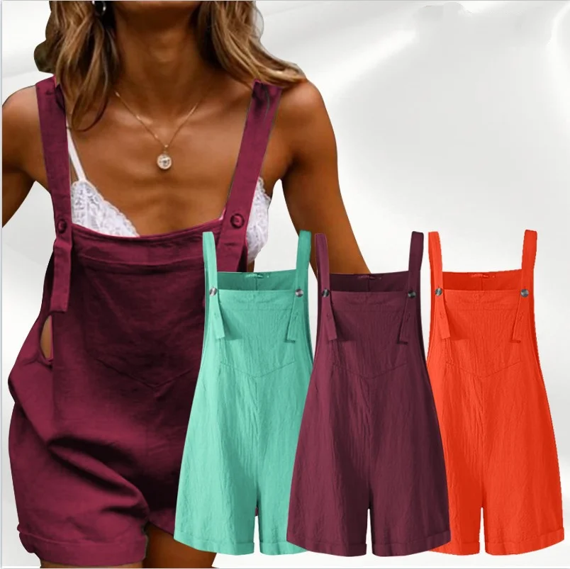 

HI-FASHION Womens Overalls Loose Dungarees Ladies Cami Romper Playsuit Jumpsuit Jenner Nicki Minaj Women Lace Up Jumpsuit S-5XL