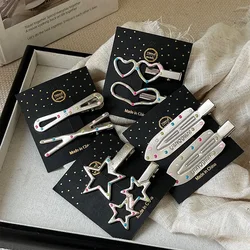 Metal Polka Dot Geometric Love Star Hair Clips for Women Sweet Cute  Hairbows for Girls Fashionable Versatile Hair Accessories