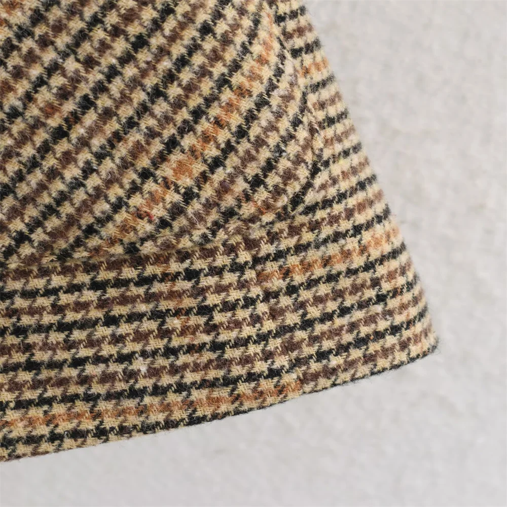 Winter New Women's Fashion Versatile Design Thousand Bird Grid Suit Jacket