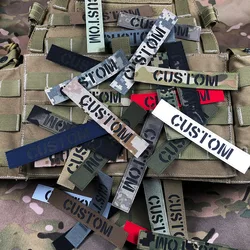 Custom Patch Name Tapes Laser Cutting IR IFF Infrared Reflection  Black Letters Twoline Morale Tactics Military Airsoft