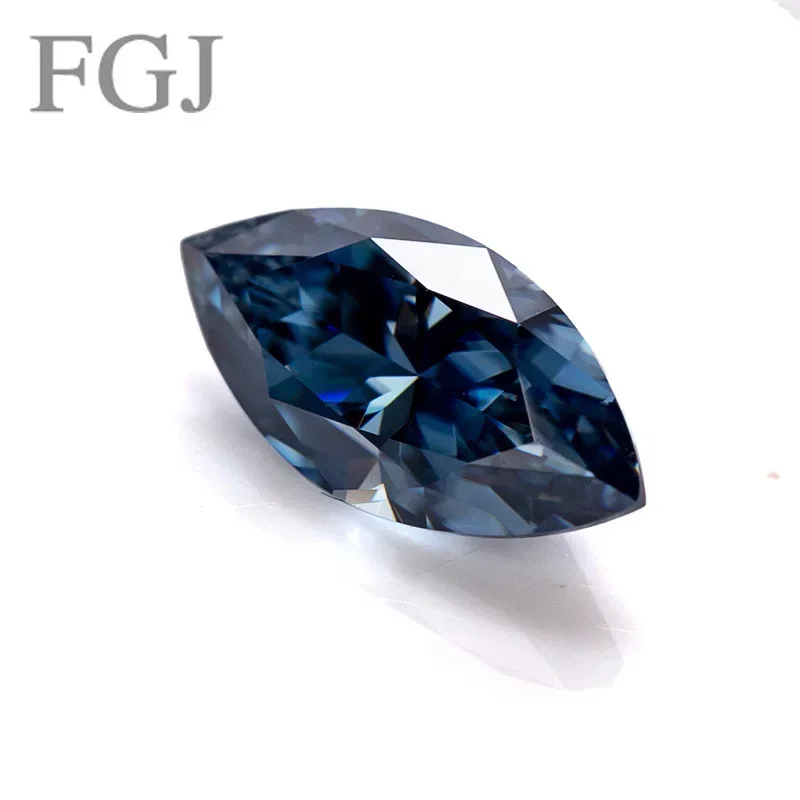 FGJ 4x8-10x20mm Marquise Loose Gemstones Vivid Blue VVS1 Brinlliante Cut Moissanite Diamond Accept Customzation Wholesale Price