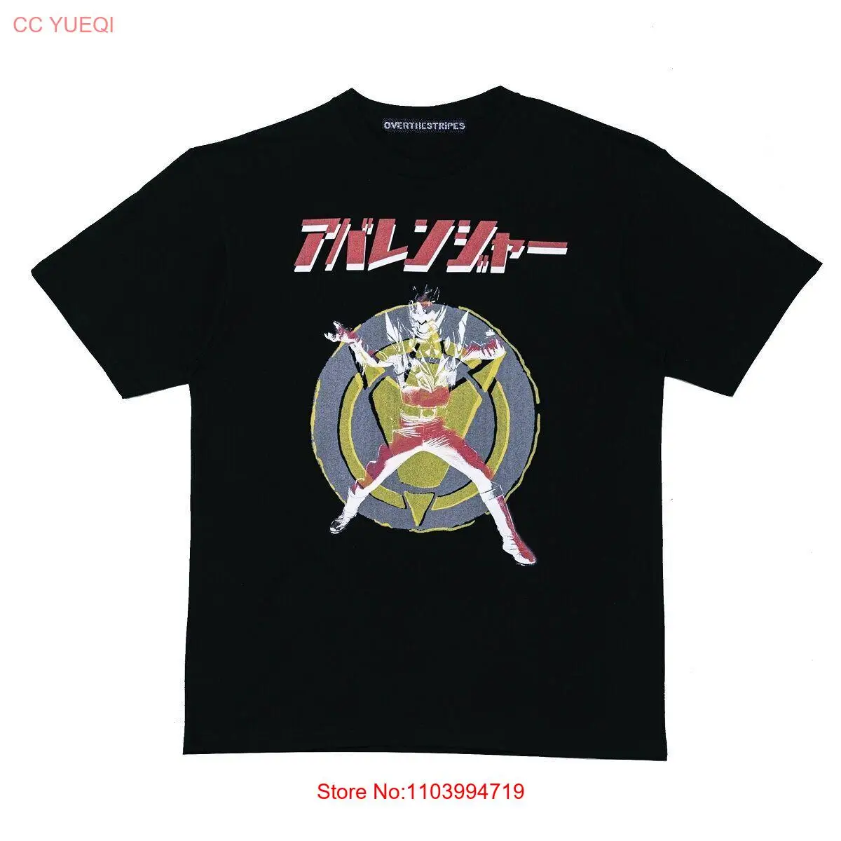 Bakuryu Sentai Abaranger x OVER THE STRiPES T-shirt Black Japan New Pre-sale