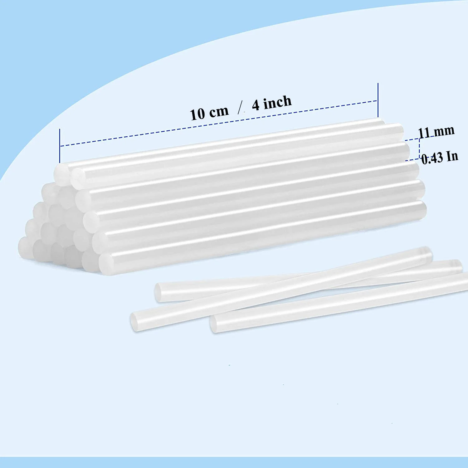 Stick di colla a caldo a grandezza naturale, 11 * 100 mm, compatibili con la maggior parte delle pistole a colla, multiuso per riparazioni generali di artigianato artistico fai-da-te