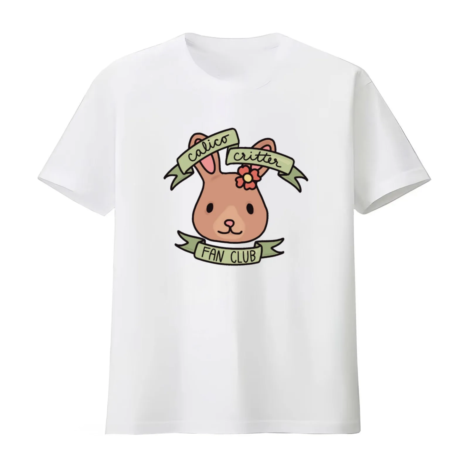 Calico Critter Fan Club Active T-Shirt Summer Casual Cotton Tee Oversized Streetwear Tops Vintage Graphic Print 100% Cotton