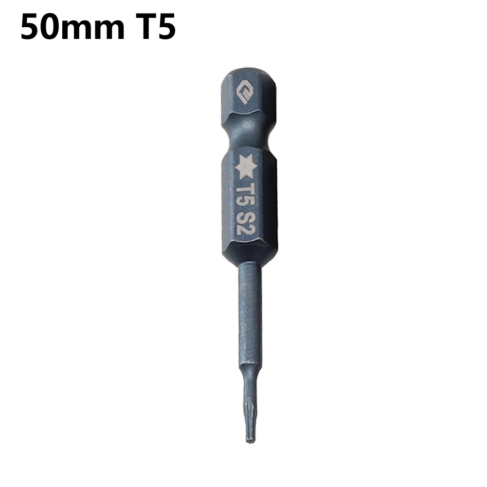 1pc Torx Screwdriver Bit T5-T40 Alloy Steel 50mm Blue Magnetic Torx Screwdriver Bits Set Electric Screwdriver Tools Accessories