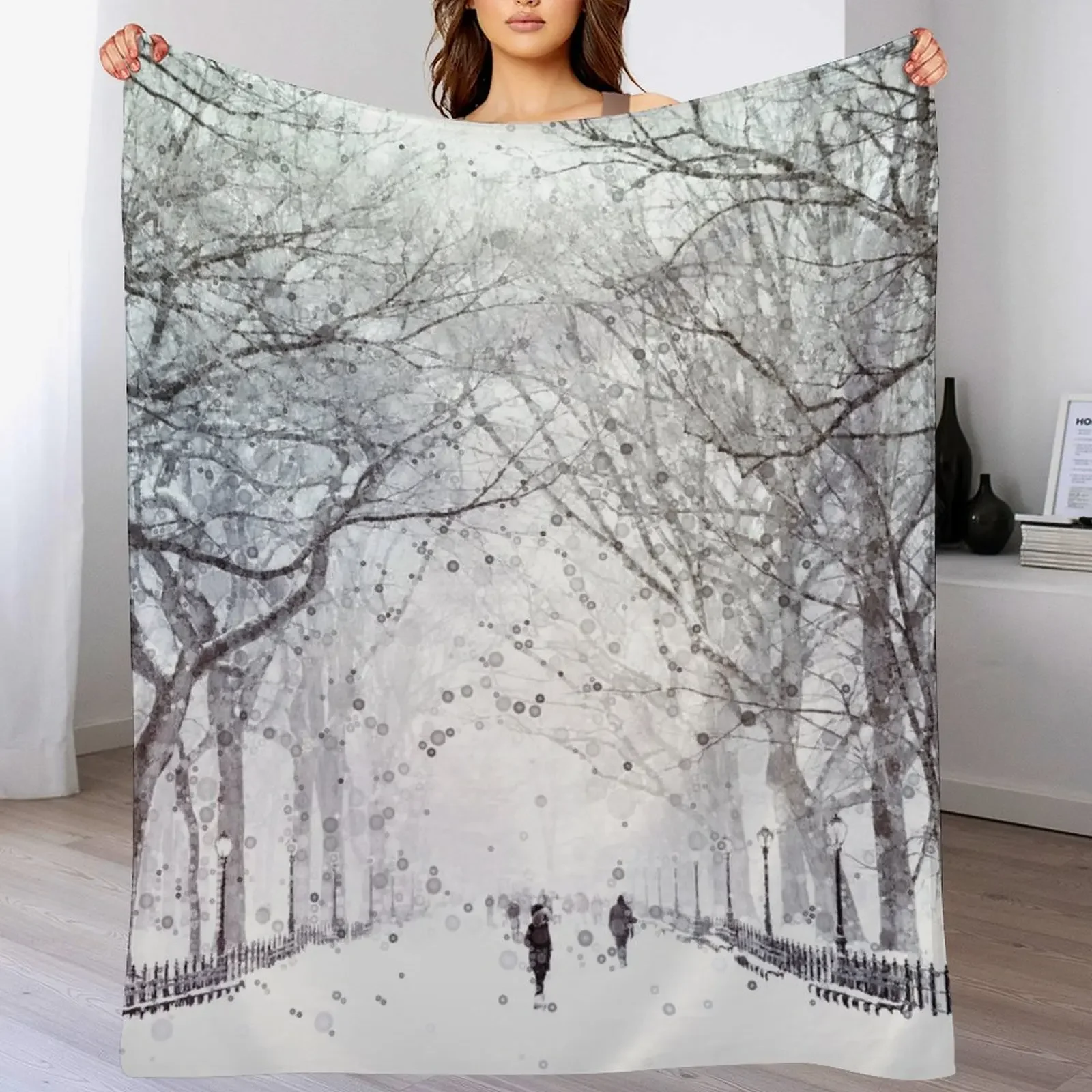 

Snow in the City Throw Blanket Bed covers Thermals For Travel Decorative Sofas Luxury St Blankets