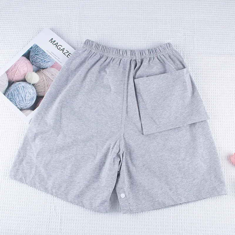 New Pure Cotton Washable Adult Diaper For Elderly Postoperative Care Open Cut Split Leg Leak Proof Skirt Shorts