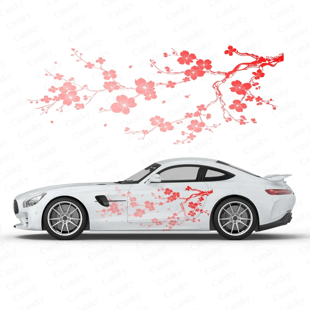 Flowers and Branches Large Car Stickers and Decals Car Body Stickers Car-Side Decals Waterproof Car Vinyl Stickers