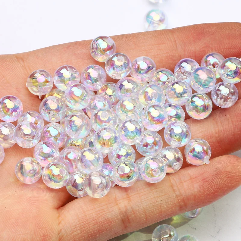 30-200pcs 6 8 10 12mm Transparent ABS Acrylic Pearl Beads Round Loose Spacer Beads For Jewelry Making Diy Bracelet Accessories