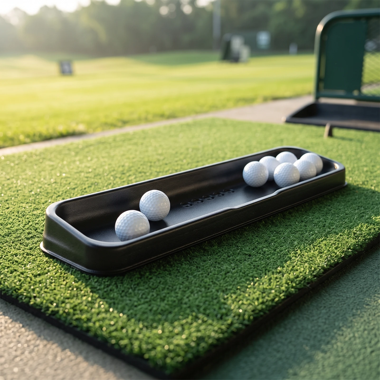 Golf Ball Tray Rectangular Golf Ball Tray with Drainage Holes Weather-Resistant Molded for Golfers, Driving Range