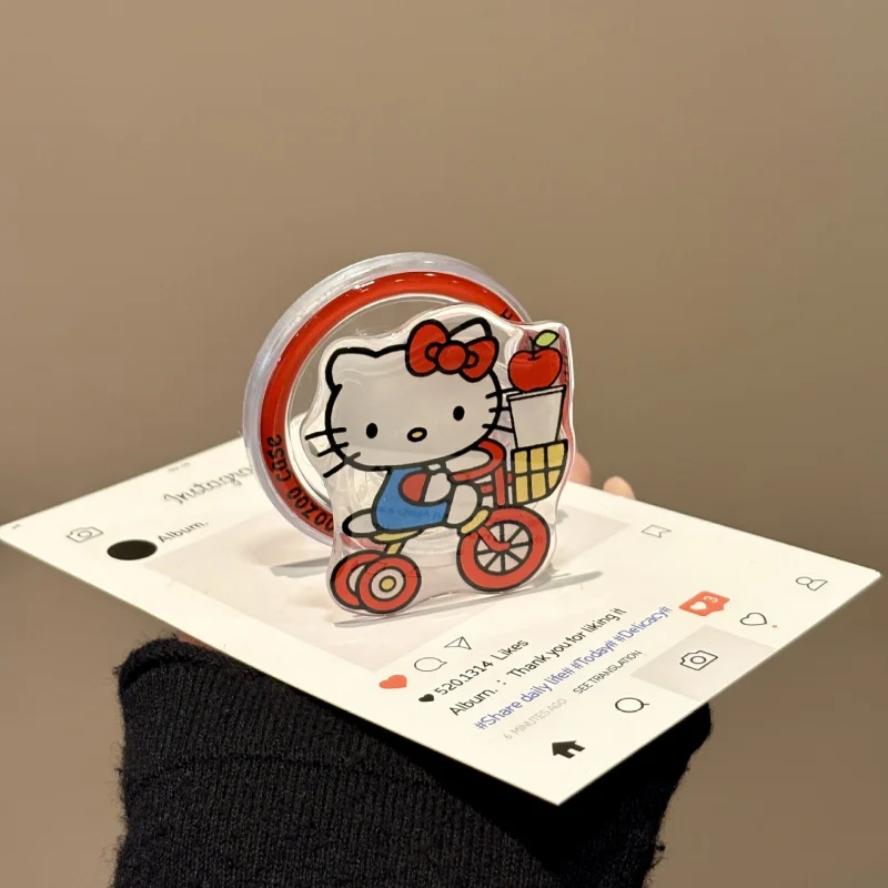 ins  Fashionable Bow kt KT Cat Apple Magnetic Phone Mount—Sticks securely to your desk, with an extendable hands-free stand view 4