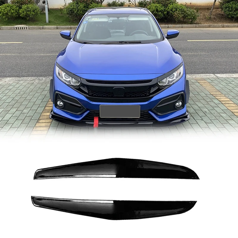 Front Bumper Lip Splitter Fin Air Knife Auto Body Kit Car Spoiler For Honda Civic FK8 Si Type-R 2019-2021