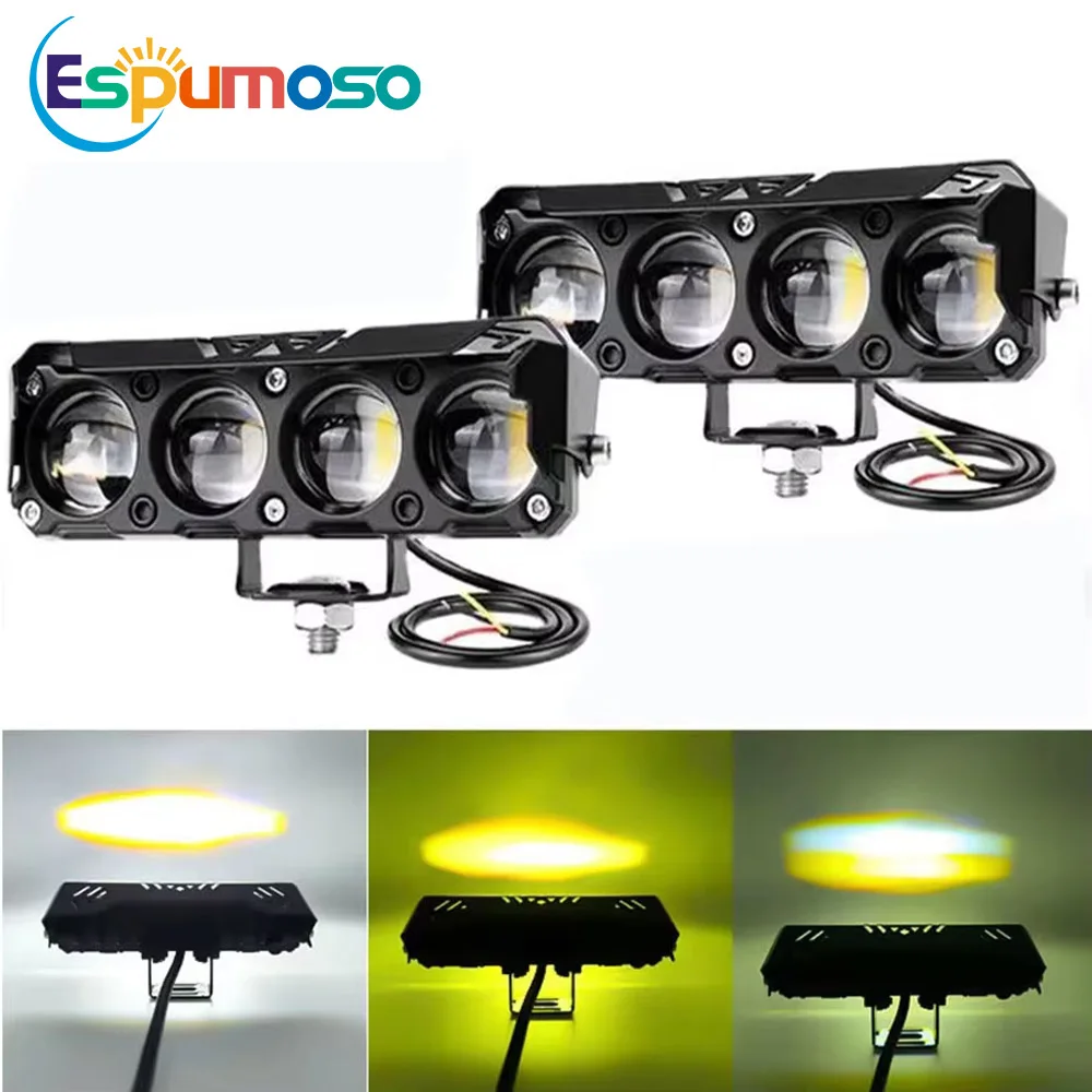 4Lens Car LED Work LIght Spotlight Motorcycle Driving Fog Light Projector Motorcycle Headlight For Off Road Harley ATV Truck SUV
