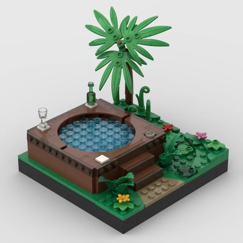 وحدات بناء المدينة نموذج Moc حوض استحمام ساخن قوالب بناء تكنولوجيا وحدات كتل هدايا عيد الميلاد لعبة البناء لتقوم بها بنفسك مجموعات