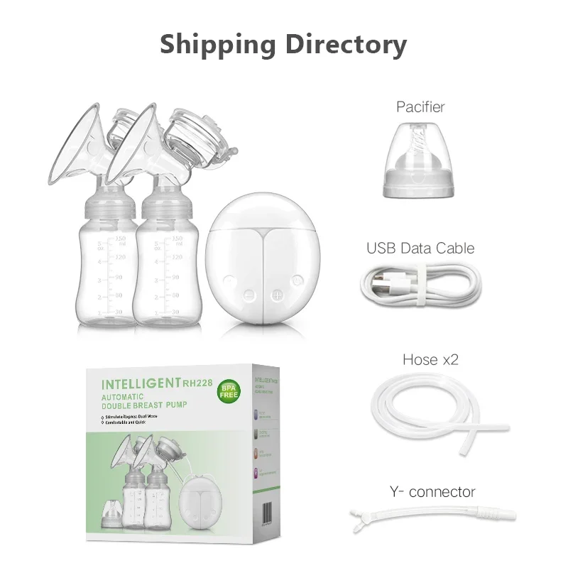 Breast Pump Bilateral Milk Pump Baby Bottle Postnatal Supplies Electric Milk Extractor Breast Pumps USB Powered Baby Breast Feed