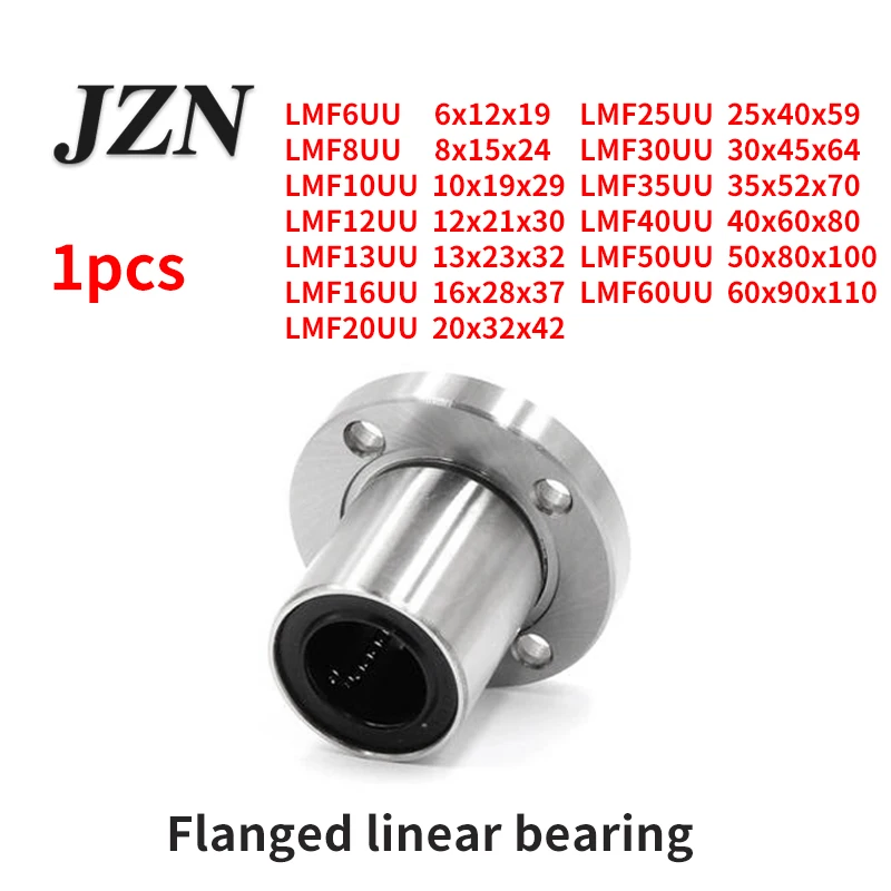 Circular Flange Linear Motion Bearing LMF6UU LMF8UU LMF10UU LMF12UU LMF13UU LMF16UU LMF20UU LMF25UU LMF30UU LMF35UU LMF40UU 50 6