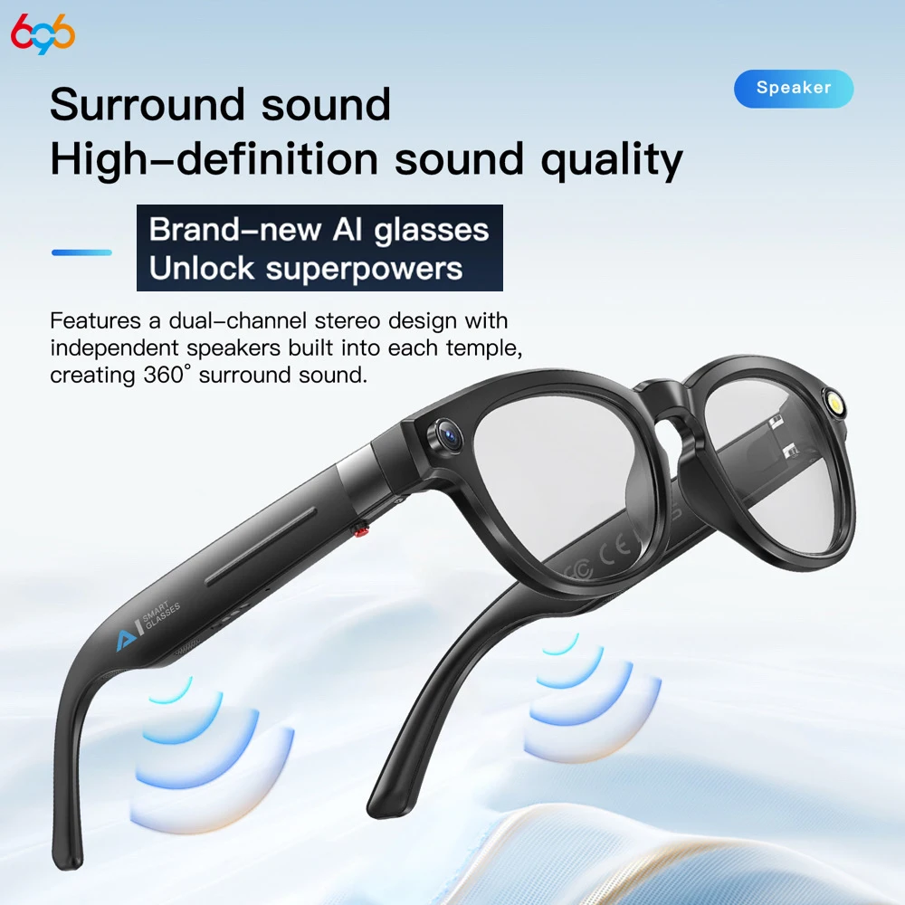 New AI Shooting Smart Glasses Blue Tooth Call Automatic Color Changing Lenses Real Time Translation Music 4K Camera Men Women