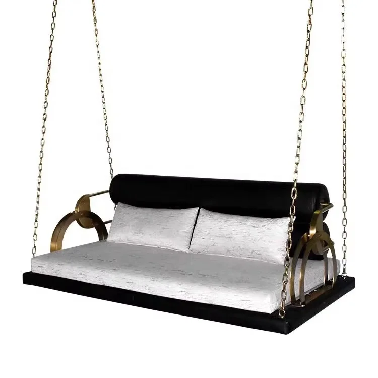 Modern design living room hanging chair metal stainless steel furniture