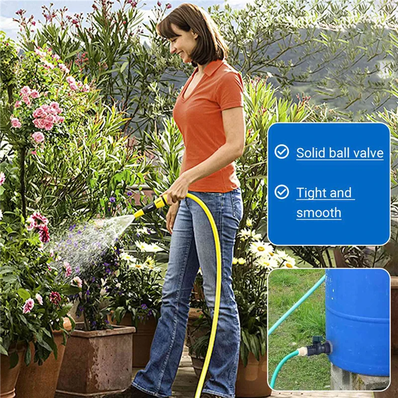 AT29-2X PVC مجموعة محول برميل المطر، 3/4 بوصة صمام برميل المطر مجموعة حنفية برميل المطر مع محول تركيب الحاجز