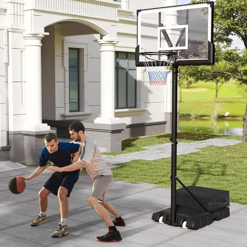 Panier de basket réglable 4,1-10 pieds de hauteur, base incassable, roues portables, pour intérieur et extérieur, pour enfants et adultes