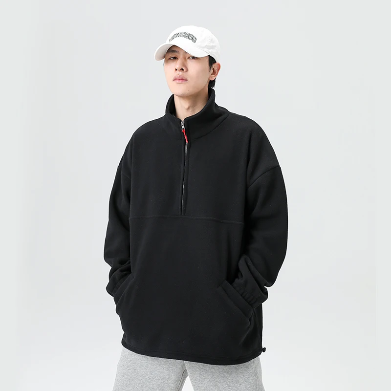 

Men's fashion autumn winter coat zipper warm hoodie stand collar sweatshirts M-5XL
